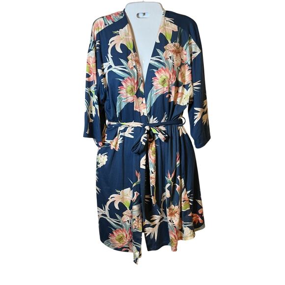 Floral by Flora Nikrooz Cami Short & Robe Floral 3 Pc Pajama Set Medium NWOT - Picture 9 of 16